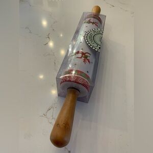 NEW Counter Art Ceramic Rolling Pin Holiday Reindeer in Original Packaging